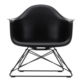 Vitra - Chaise avec accoudoirs Eames Plastic LAR RE noir