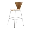 Fritz Hansen - Série 7 - Tabouret de bar 76cm - noyer/piètement métal chromé/naturel