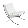 Knoll International - Barcelona - Chauffeuse - blanc/structure chromée/cuir qualité Volo785
