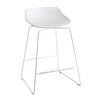 MDF Italia - Flow Barstool Skid Legs 65cm - white/frame white/matt/seat heigt 65 cm