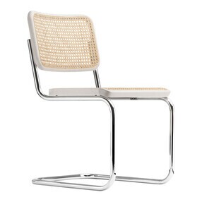 Thonet - S 32 V Freischwinger Stuhl mit Rohrgeflecht