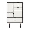 Andersen Furniture - Andersen Furniture - S5 commode wit - eik zwart/wit alpino/gelakt/83 x 43 x 132 cm