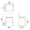 Arper - Catifa 46 0572 Bar Stool low oak - dessin au trait