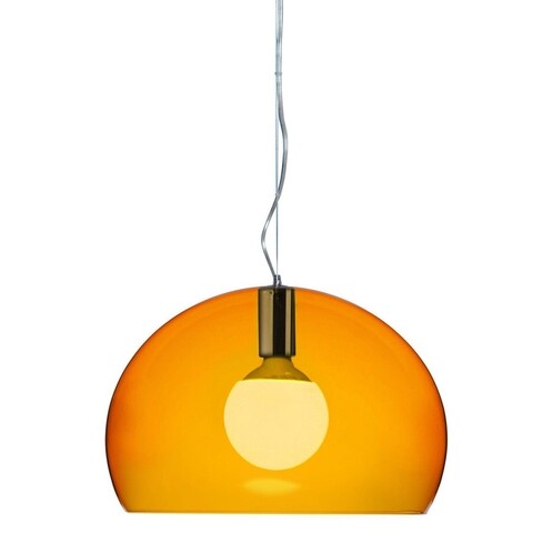 Kartell - Small FL/Y Suspension Lamp - orange/transparent/Ø38cm