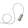 ferm LIVING - Socket Pendant Low Pendelleuchte - messing/plattiert/Baldachin messing/Stoffkabel hellgrau/H 10cm/Ø 7.5cm/50Hz