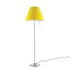 Luceplan - Costanza Terra Floor Lamp Fix/On-Off - smart yellow/brushed/frame aluminium/foot 18cmx18cm