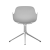 Normann Copenhagen - Form Drehstuhl mit Armlehnen 4L Alu - weiß/Gestell aluminium/H x B x T: 80 x 70,5 x 70,5cm