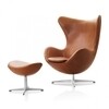 Fritz Hansen - Egg Chair/ Het Ei - Voetenbank leder