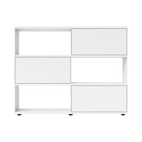 Piure - Sideboard/étagère sur pied Flow Q avec 3 portes abattantes 160x124x40cm