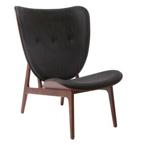 NORR 11 - Elephant fauteuil leer onderstel donker gebeitste eik