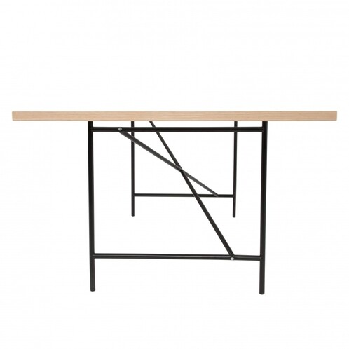 Richard Lampert - Eiermann 1 Tisch mittig - weiß/Eichenk./Gestell schwarz/inkl. Höhenversteller 3,5cm/180x90cm
