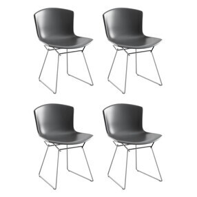 Knoll International - Bertoia Plastic stoel onderstel verchroomd set van 4