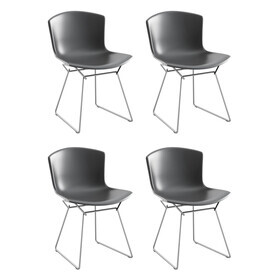 Knoll International - Bertoia Plastic Side Chair Frame Chromed Set of 4