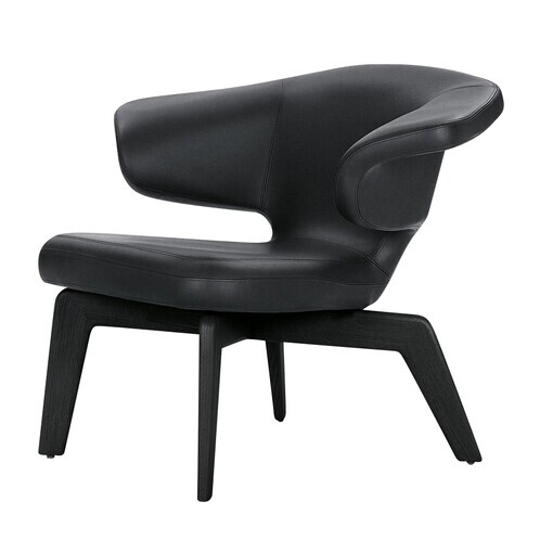 ClassiCon - Munich Lounge Chair Sessel  - schwarz/Classic Leder/Gestell schwarz gebeizt