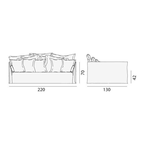 Gervasoni - Ghost 16 Sofa - Strichzeichnung