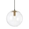 ClassiCon - Selene - Suspension laiton - transparent/laiton/Ø25cm/noir câble gainé tissu