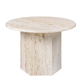 Gubi - Table basse Epic travertin  Ø60cm