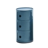 Kartell - Componibili 3 Container - blue/glossy/H 59cm/ Ø 32cm/New color!