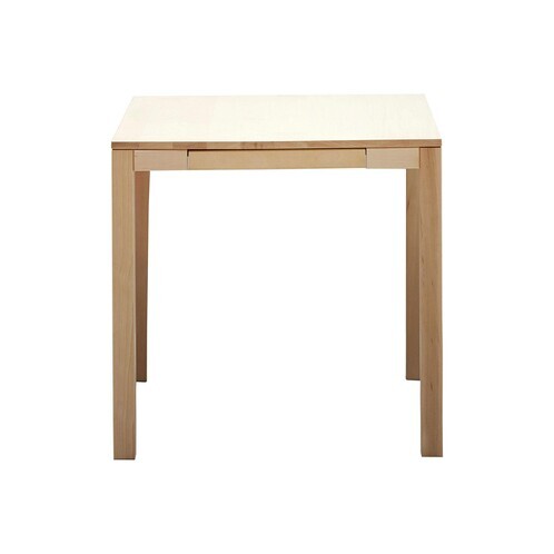 Jan Kurtz - Haya - Table de salle à manger avec tiroir - naturel/ciré/plateau de table 2cm/pied de table 5x5cm/1 tiroir/75x75x75cm