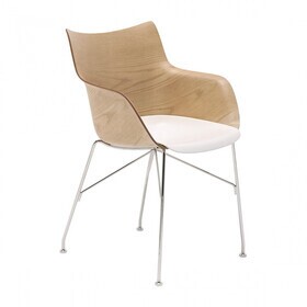 Kartell - Chaise avec accoudoirs Q/Wood 55x84x57cm