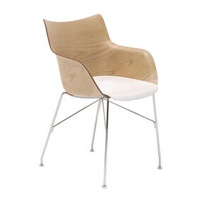 Kartell - Chaise avec accoudoirs Q/Wood 55x84x57cm