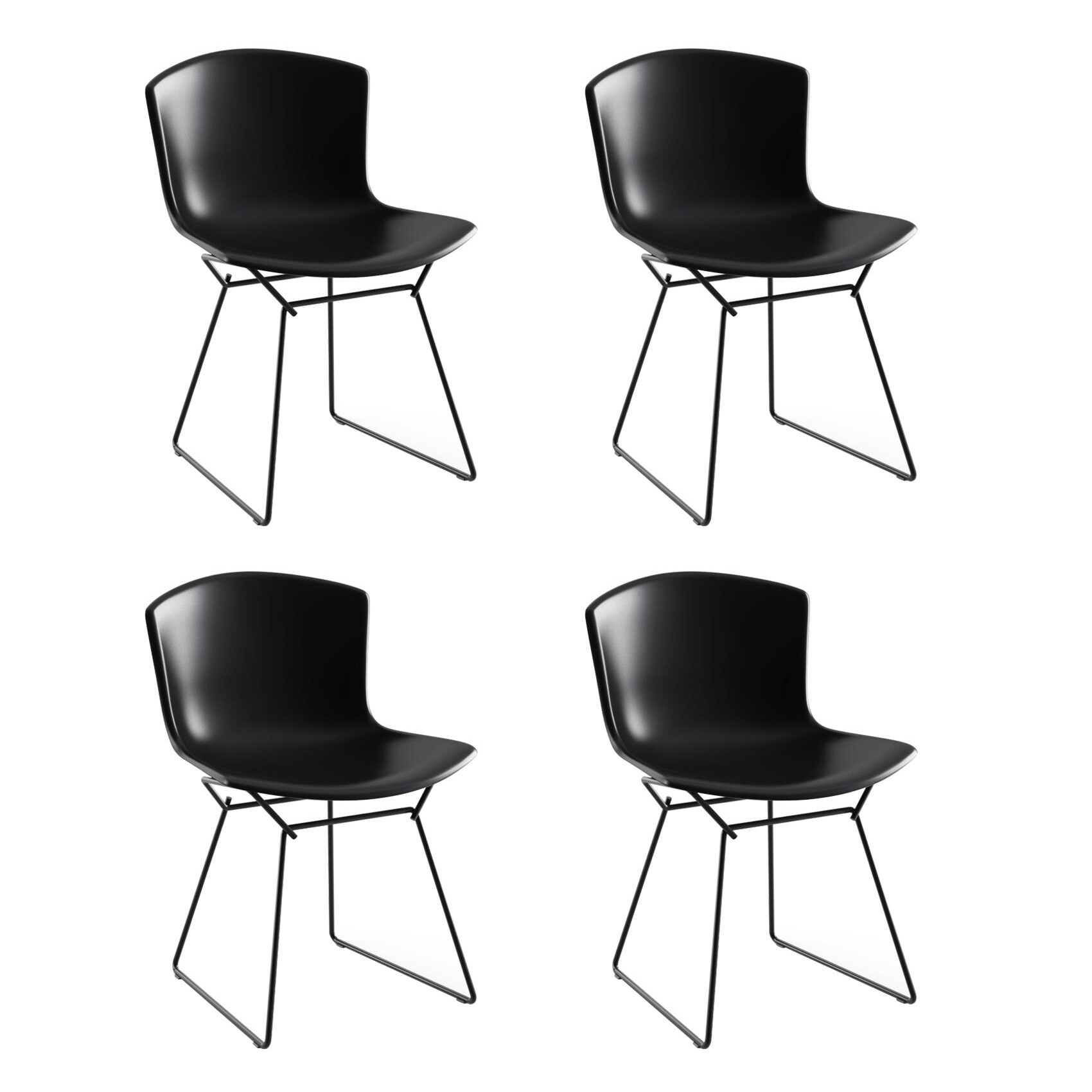 bertoia plastic side chair frame black