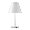 Rotaliana - Dina+ LED Table Lamp With Battery - white/matt/2700K/400lm / dimmable/USB plug/incl. 2 lampshades white and transparent