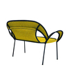 Moroso - Banjooli 2-Sitzer Sofa - schwarz/gelb/handgeflochten/Fußgleiter aus PVC/143x88x72cm/Gestell Stahl lackiert