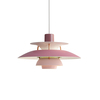 Louis Poulsen - PH 5 Mini Pendelleuchte - rosa/matt lackiert/Verbindungsstäbe orange/H 16cm/Ø 30cm