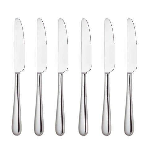Alessi - Nuovo Milano Dessert Knife Set Of 6 - stainless steel/glossy polished/L 19cm