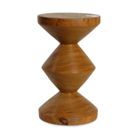 POLSPOTTEN - Zig Zag kruk hout