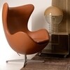 Fritz Hansen - Egg Chair/Het Ei - Loungestoel leder