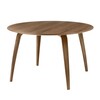Gubi - Gubi Dining Table - Table rond - noix/H 72,3cm, Ø 120cm/structure/plateau de table noix