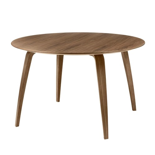 Gubi - Gubi Dining Table Esstisch Rund - Walnuss/H 72,3cm, Ø 120cm/Gestell/Platte Walnuss