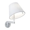 Artemide - Melampo Parete - Wandlamp - stang aluminiumgrijs/gesatineerd/switchdim/scherm lichtgrijs/30x23x35cm lxbxh