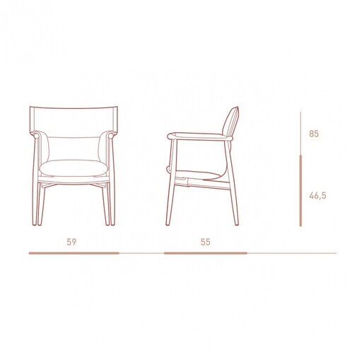 Carl Hansen - Carl Hansen Embrace E005 Armlehnstuhl - Strichzeichnung