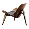 Carl Hansen - Carl Hansen CH07 Shell Chair Lounge Chair - black/leather Thor 301/frame walnut lacquered