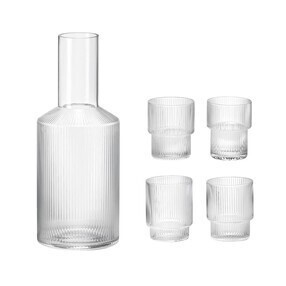 Ferm Living - Ripple Carafe with Glass Set of 4