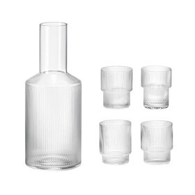 Ferm Living - Ripple Carafe with Glass Set of 4
