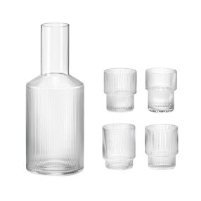 Ferm Living - Ripple Carafe with Glass Set of 4