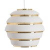 Artek - Artek A331 Supension Lamp - white lacquered aluminium/steel rings polished brass