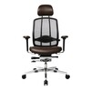Wagner - AluMedic Limited Office Chair - dark brown/cover leather/star base polished aluminium/with wheels for hard floors
