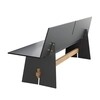 Conmoto - Tension Outdoor Bench with backrest - anthracite/black edge/traverse teck/L: 220cm