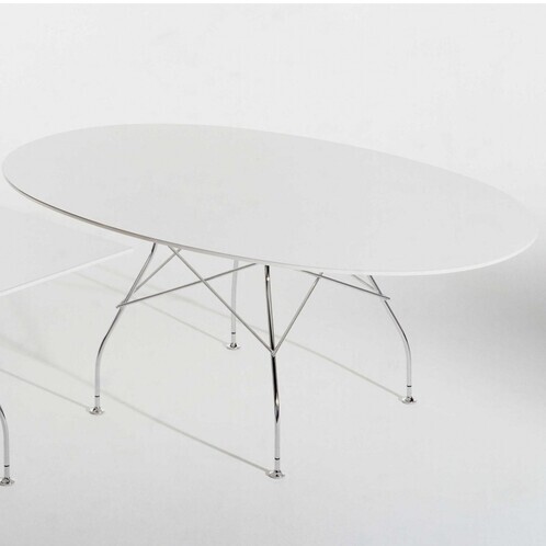 Kartell - Glossy Table Oval Frame Silver