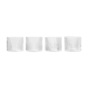 Ferm Living - Ripple Glas niedrig 4er Set