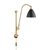 Gubi - Bestlite BL5 - Applique murale - noir charbon/mat/H 47-80cm, Ø 16cm/structure laiton