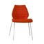 Kartell - Maui Soft Stuhl - orange/Stoff Trevira/Gestell verchromter Stahl
