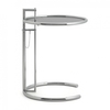ClassiCon - Adjustable Table E 1027 - Table d'appoint - gris fumée/verre Parsol/structure acier chromé