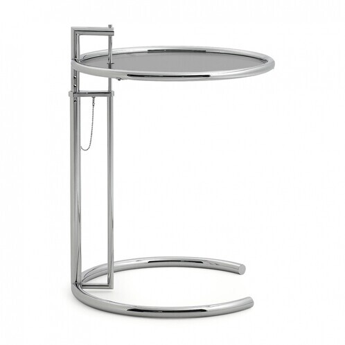 ClassiCon - Adjustable Table E 1027 Beistelltisch - rauchgrau/Parsolglas/Gestell chrom