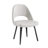 Knoll International - Saarinen Conference - Stoel ebbehout - wit leer/Volo White/onderstel gebeitst ebbenhout